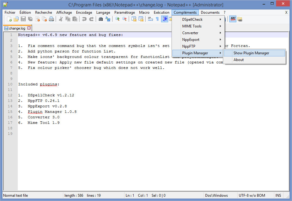Configurer Notepad++