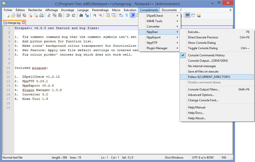 Configurer Notepad++