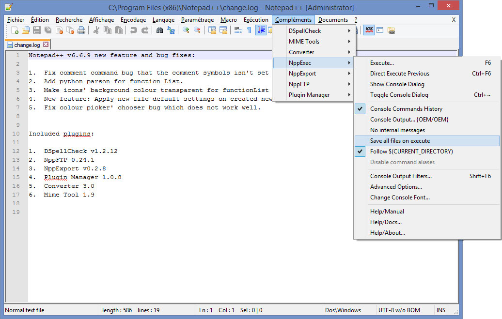 Configurer Notepad++