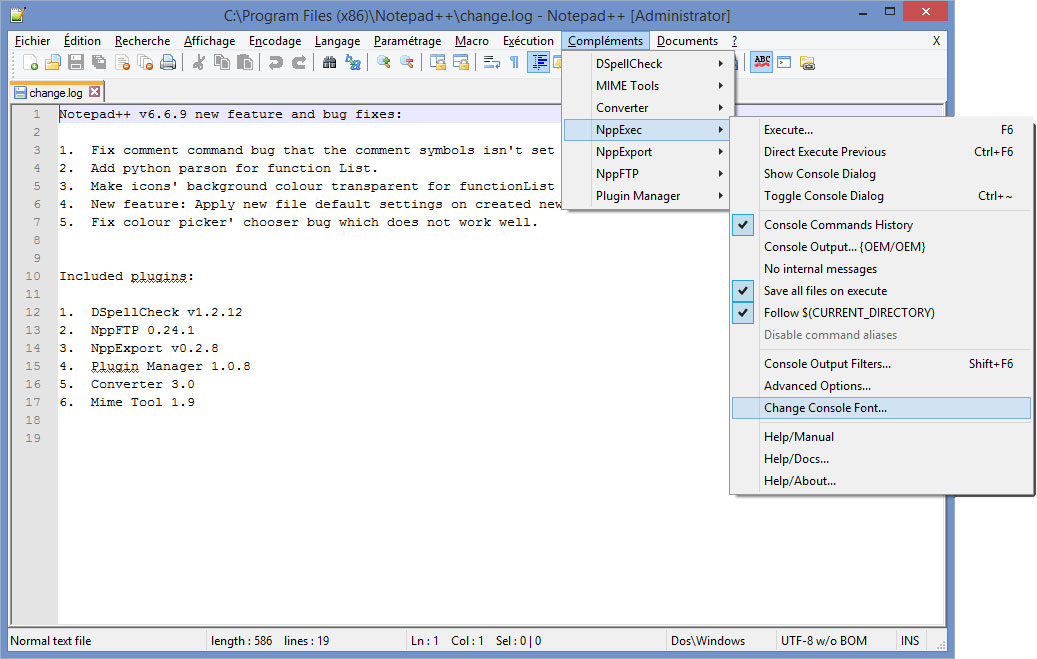Configurer Notepad++