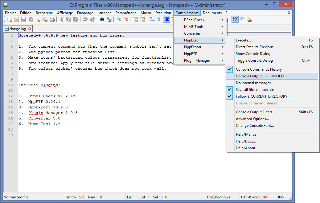 Configurer Notepad++