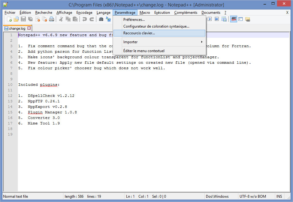 Configurer Notepad++