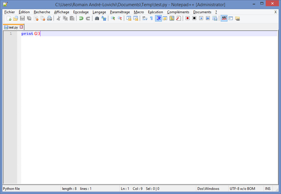 Configurer Notepad++
